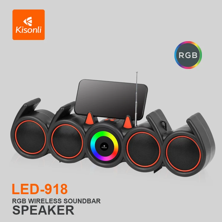 Kisonli Soundbar Bluetooth RGB Speaker With Dynamic RGB Lighting LED-9 ...