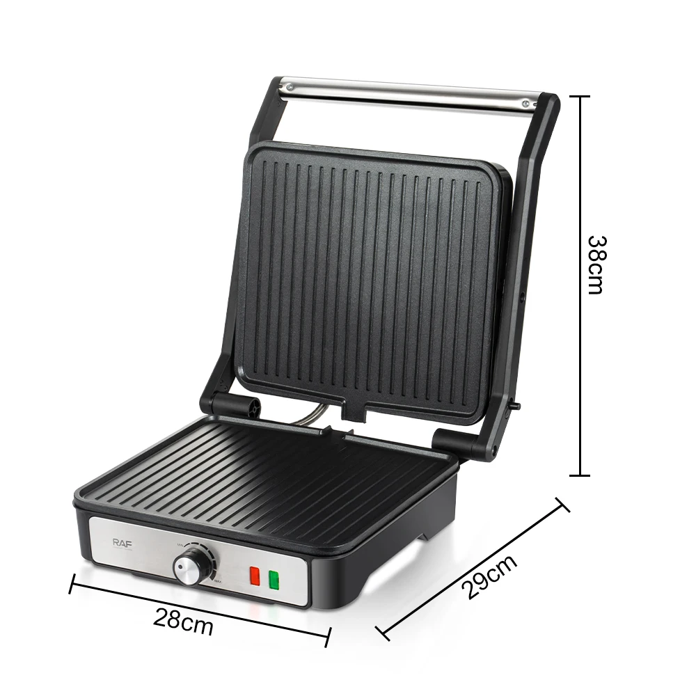 RAF 180° Electric Grill & Panini Maker – 2000W, Large Non-Stick Plates R2601
