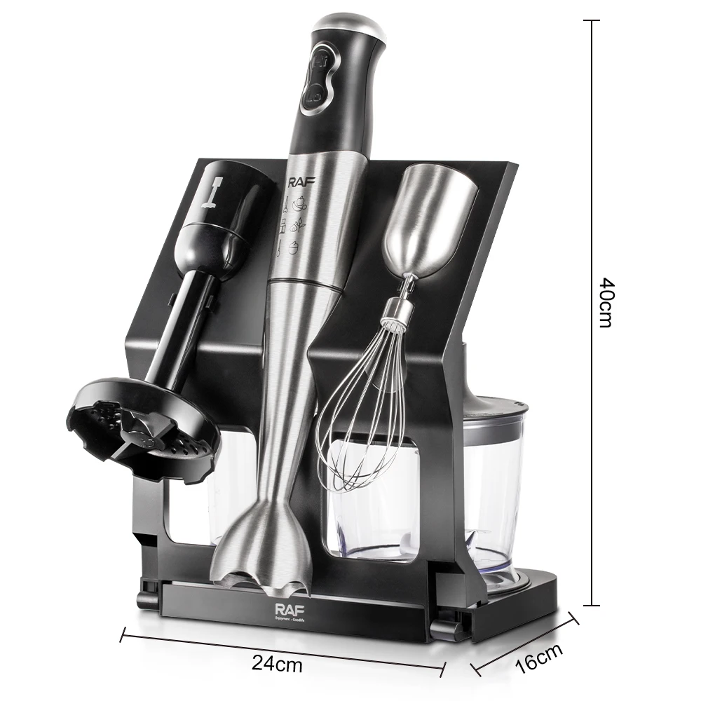 RAF 5 in 1 Stick Blender Set Vegetable Chopper Whisk Food Processor Immersion Hand Blender With Station