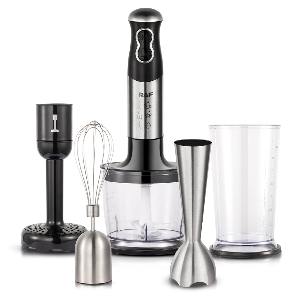 RAF 5 in 1 Stick Blender Set Vegetable Chopper Whisk Food Processor Immersion Hand Blender With Station