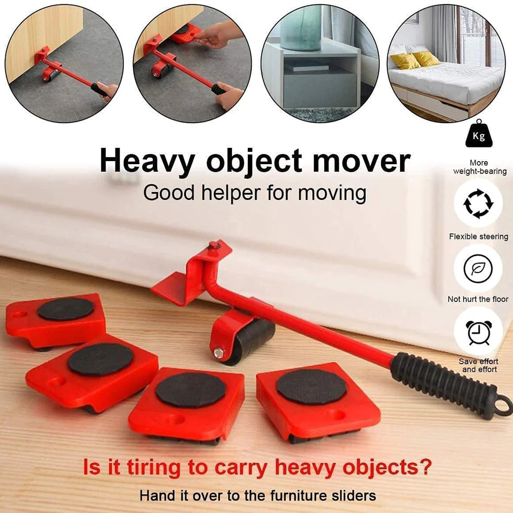 Easy Lifter Tool Moving Helpers System With 4 Wheel Sliders