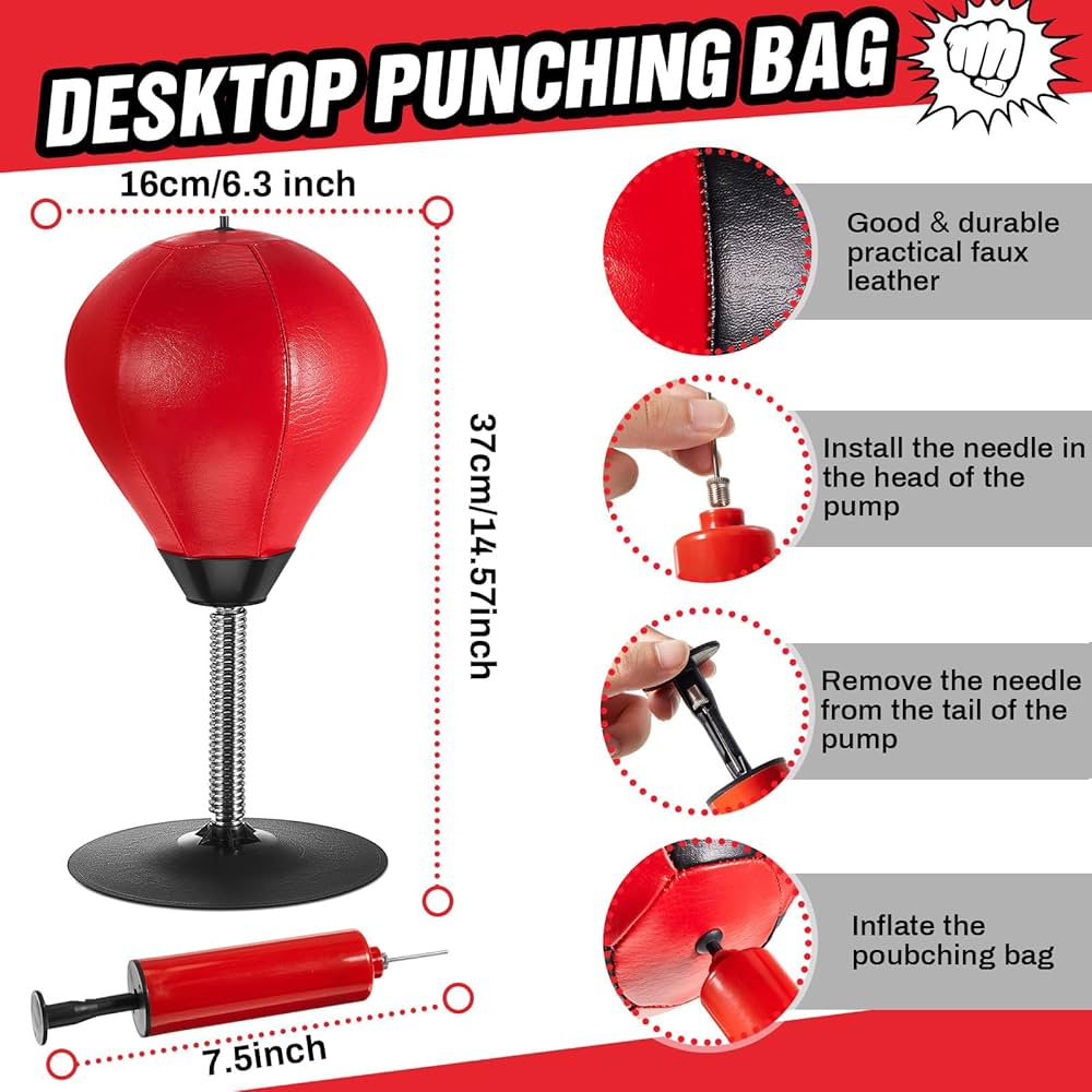 Desktop Punching Bag, [Upgrade, Flexibility] Boxing Bag Speed Balls Boxing High