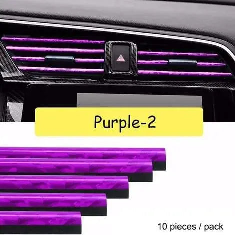 10pcs Car Air Conditioner Grill Decoration Strips Ac