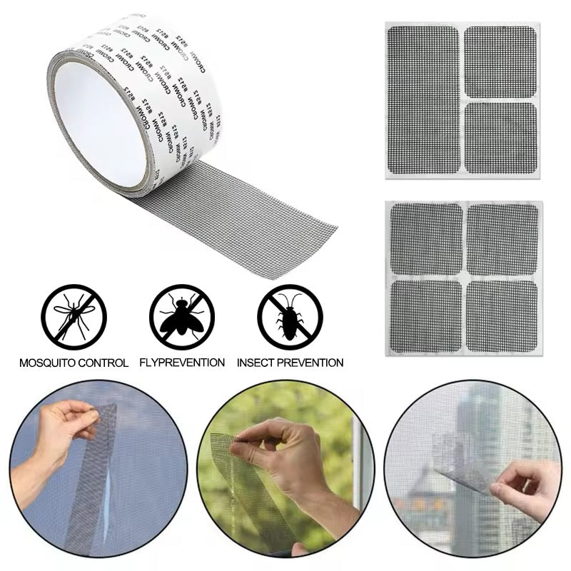 Window Screen Mosquito Net Repair Tape Strong Self Adhesive Fiberglass Patch Covering Mesh