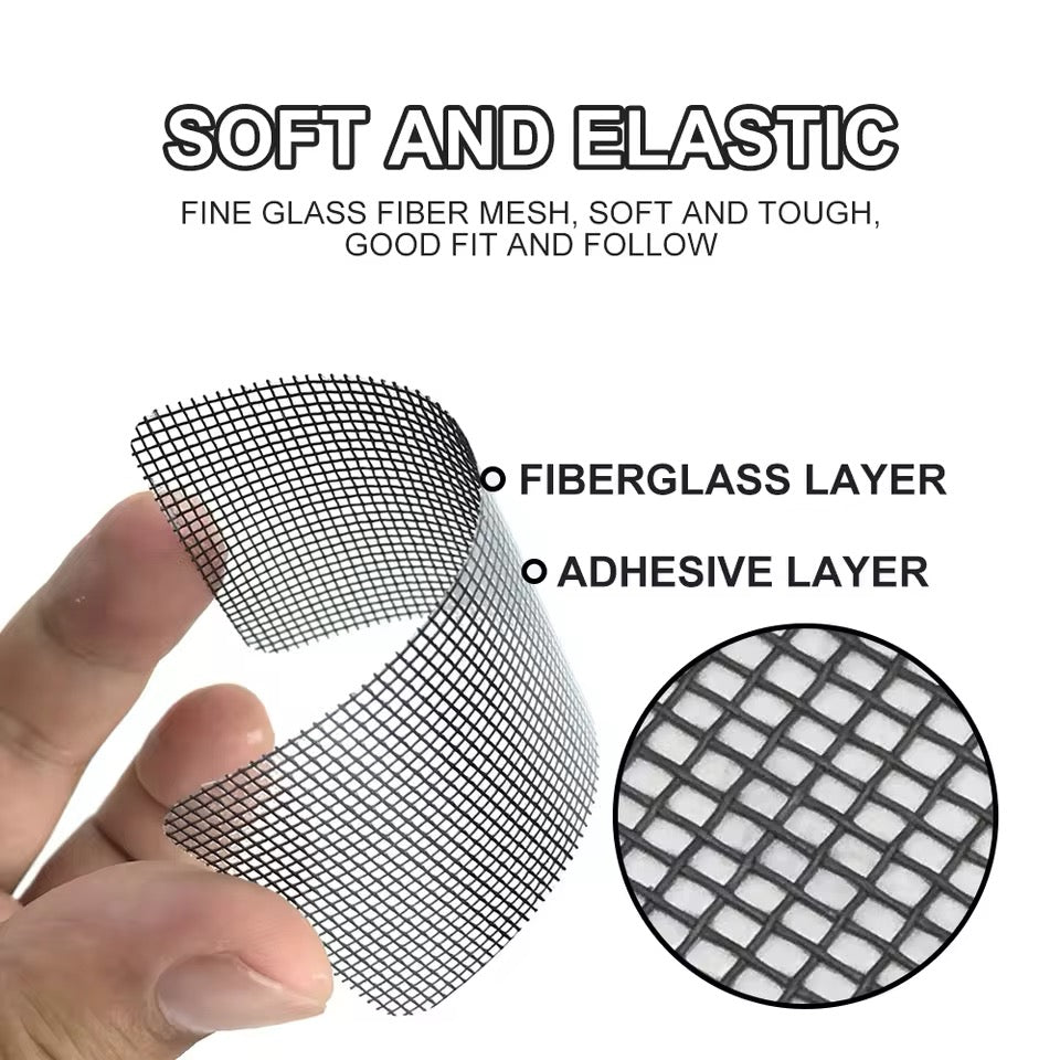 Window Screen Mosquito Net Repair Tape Strong Self Adhesive Fiberglass Patch Covering Mesh