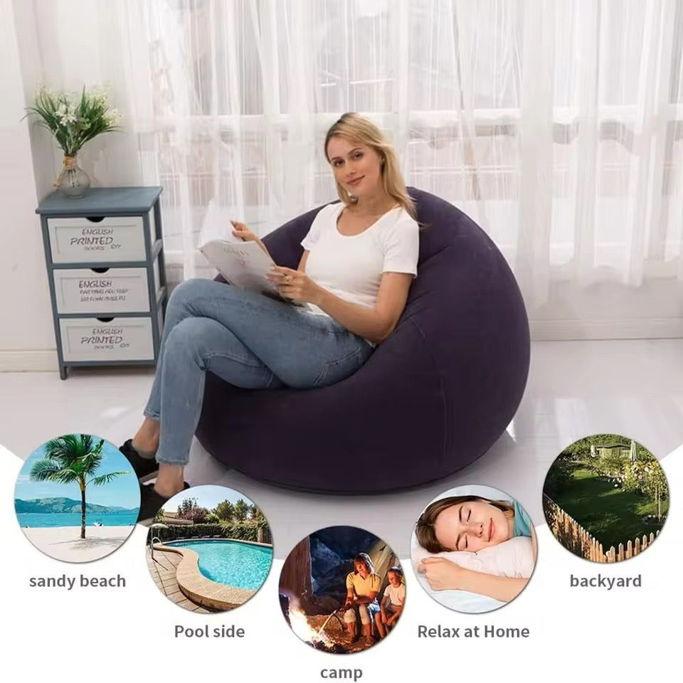 Large Lazy Inflatable Sofa Chairs PVC Lounger Seat Pouf Puff Couch