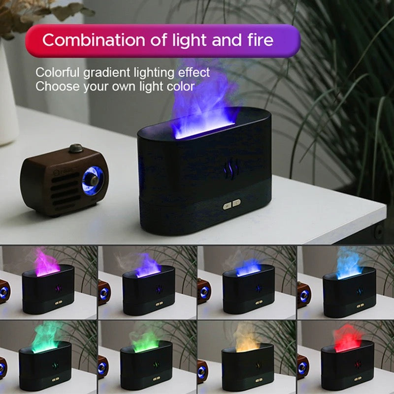Rgb Flame Fire Humidifier Aromatherapy Diffuser