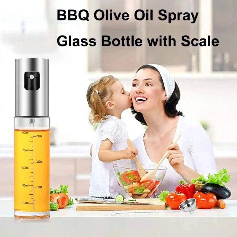 Oil Glass Spray Bottle Spray Oiler With Scale