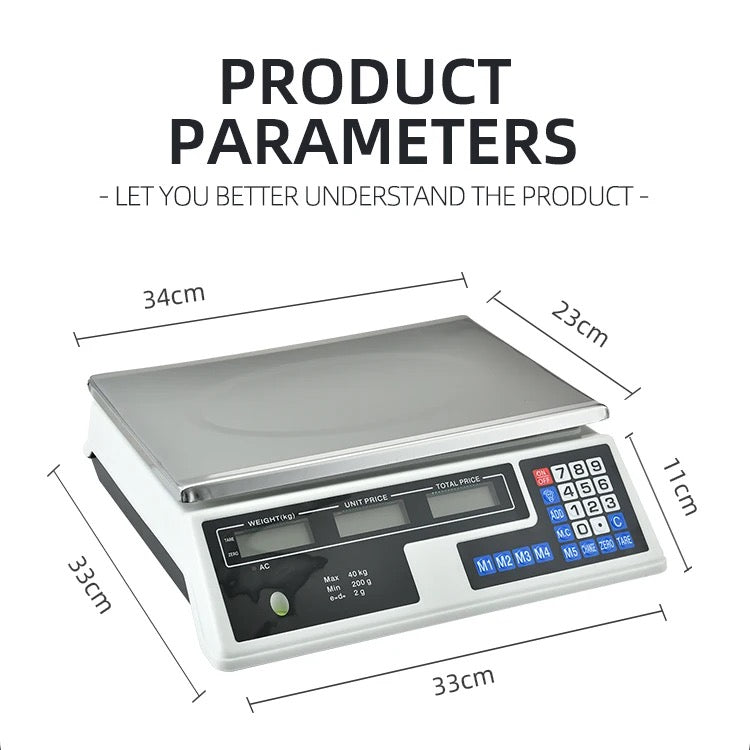 Digital Food Price Computing Kitchen / Shop Scale ACS-40