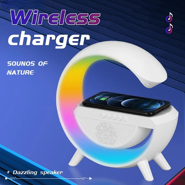 Wireless Charging Bedside LED Night Light, Bluetooth Speaker Lamp BT2301