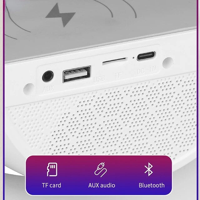 Wireless Charging Bedside LED Night Light, Bluetooth Speaker BT2301