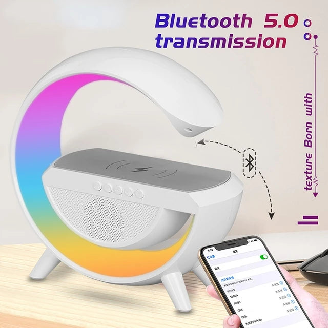 Wireless Charging Bedside LED Night Light, Bluetooth Speaker Lamp BT2301