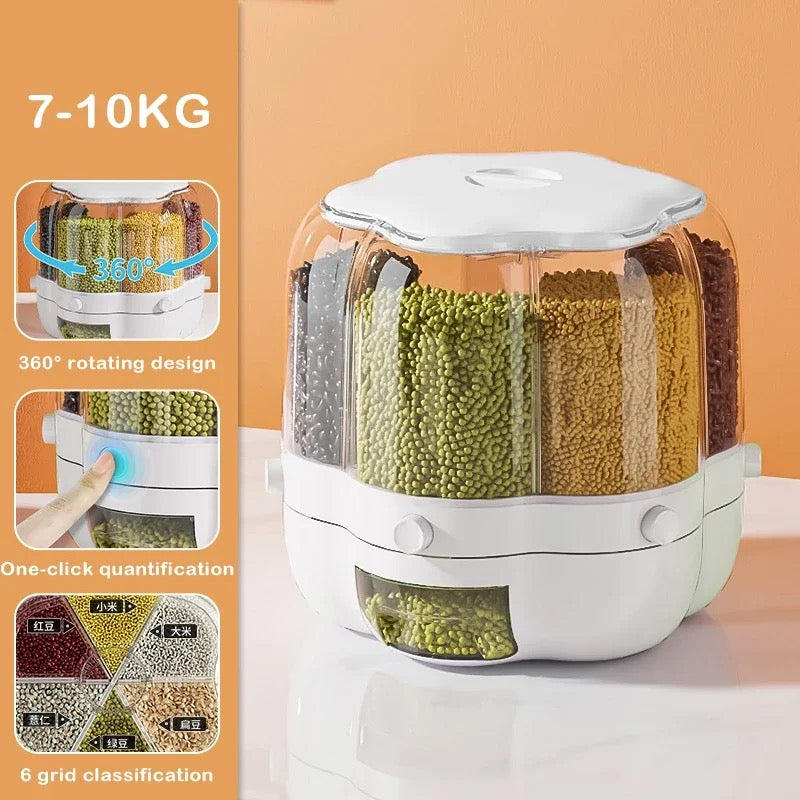 360-degree Rotary Sealed Bucket Food Dispenser