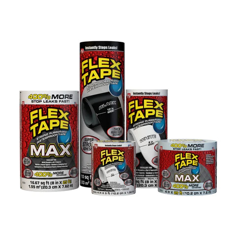 Flex Tape Black, Original Thick Flexible Rubberized Waterproof Tape - Seal and Patch Leaks, Works Underwater, Indoor Outdoor Projects