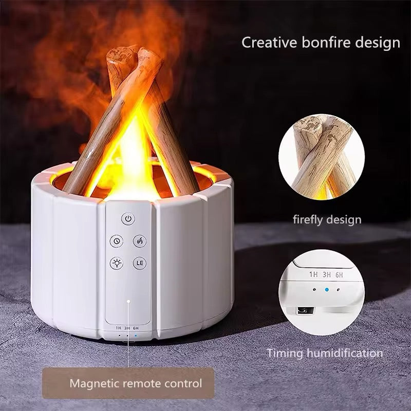 Air Humidifier Aroma Diffuser Ultrasonic Bonfire Flame Light