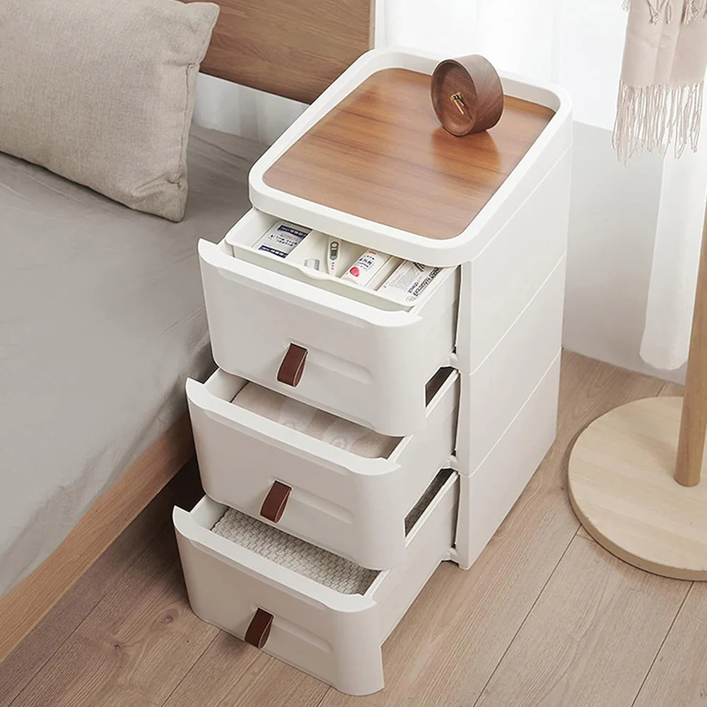 3 Drawer Storage Cabinets Japanese Style Bedside Table - AS435