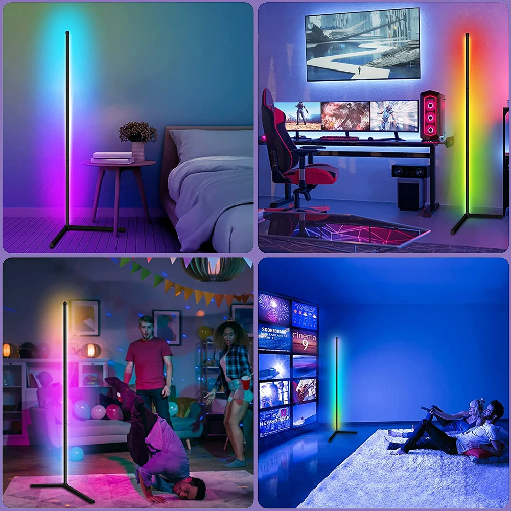 Smart RGB LED Corner Lamp Remote & Phone App Control