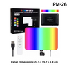 RGBW-LED PM-26 Professional Photography Fill Light – Adjustable LED Light with Remote Control for Video & Photo