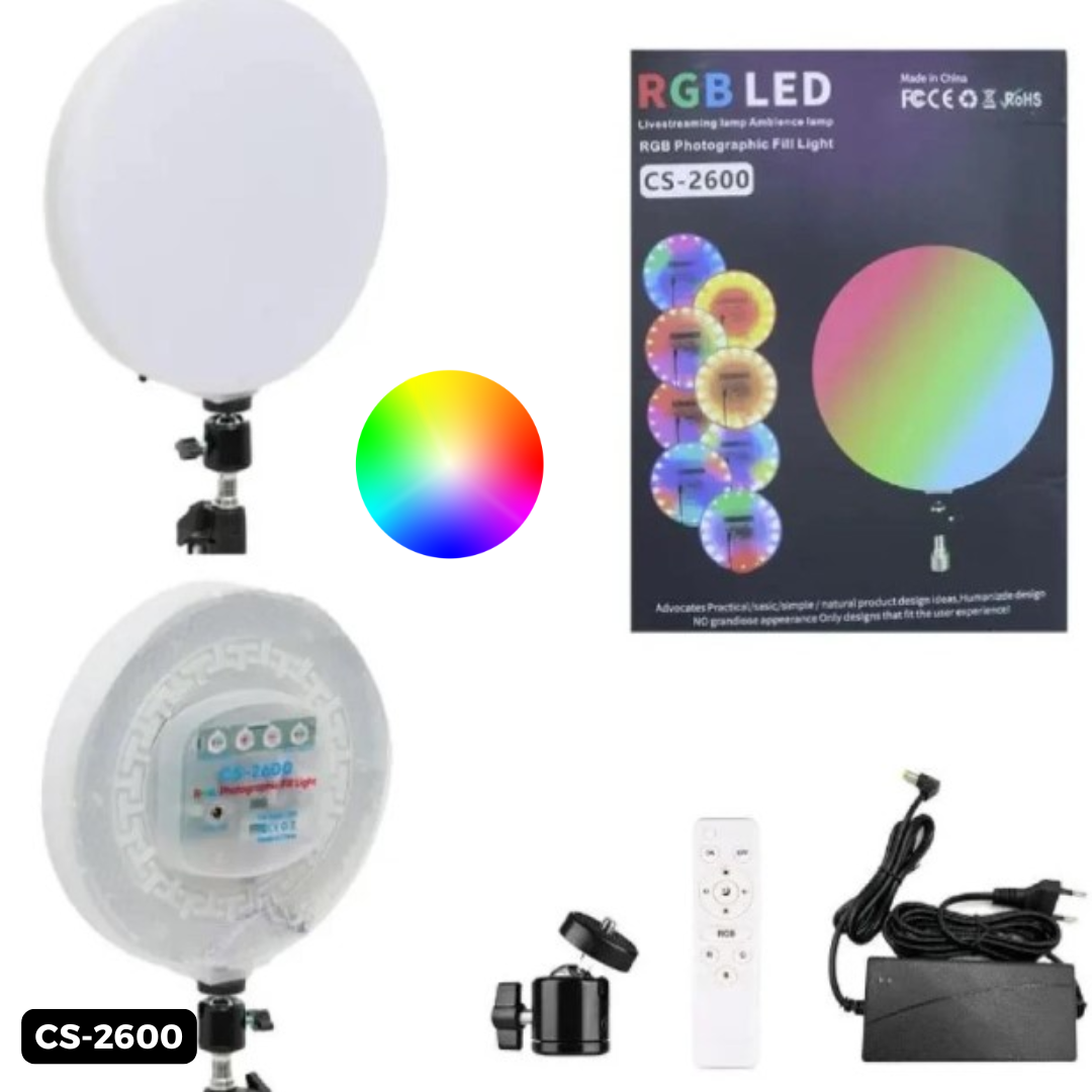 RGB LED Lamp  Round Panel Lights for Photography, Home, and Office Lighting with Remote Control