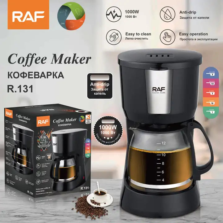 Raf Coffee Machine Maker 1.5 Litre / 1000W R131