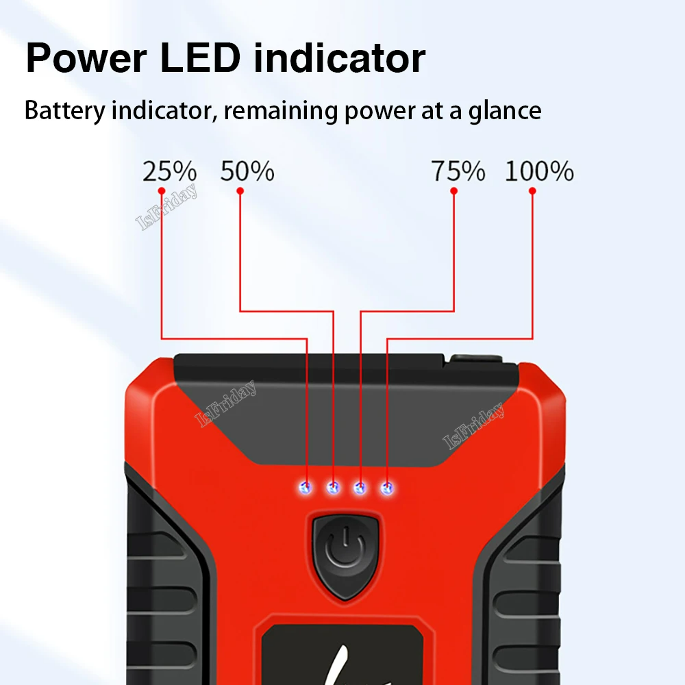 Portable Car Jump Starter Power Bank, Battery Booster Charger, Starting Device, Auto Emergency, Lighting Start-up, 12V