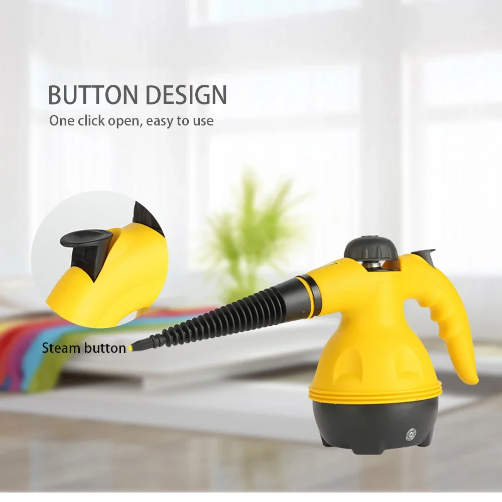 High Pressure Steam Cleaner – 1000W Handheld Steam Cleaning Machine with 9 Accessories for Kitchen, Bathroom, Furniture & Car Detailing