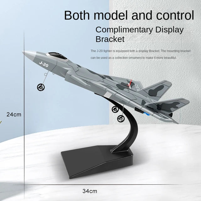 RC Plane J20 Fighter Remote Control Airplane Anti-collision Soft Rubber Head Glider with Culvert Design Aircraft