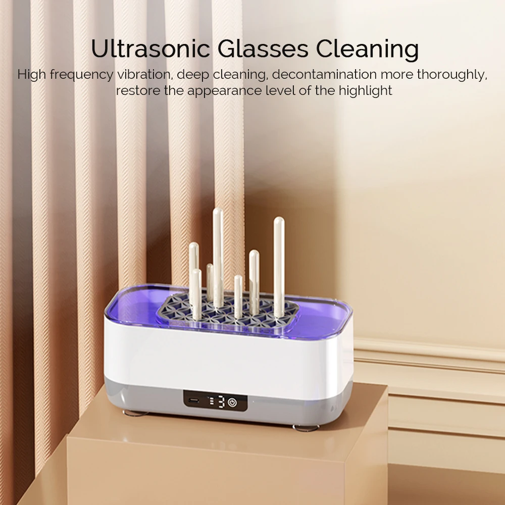 Ultrasonic Jewelry & Eyeglass Cleaner – High-Frequency Cleaning Bath for Jewelry, Makeup Brushes