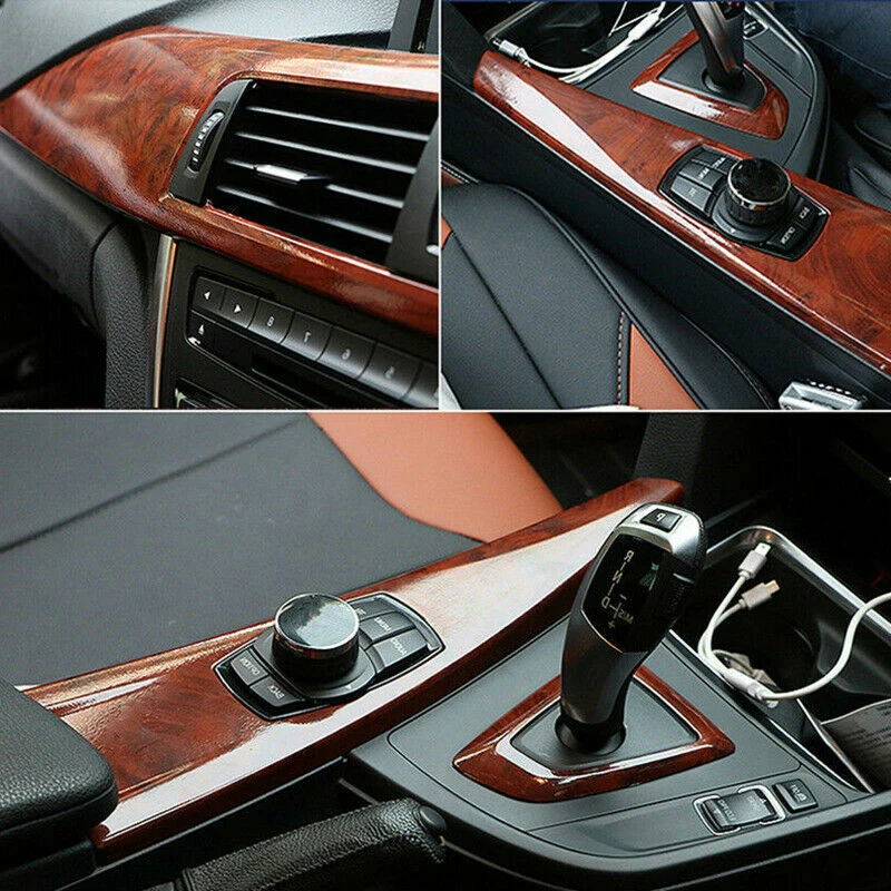 High Gloss Car Sticker Waterproof Car Interior Adhesive Wood Grain Film