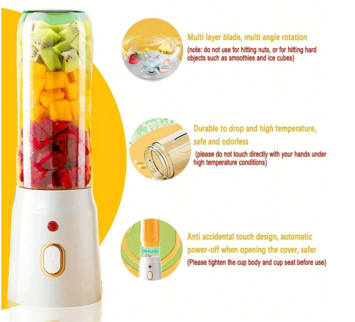 Portable Blender Cup Fast Charging, Compact