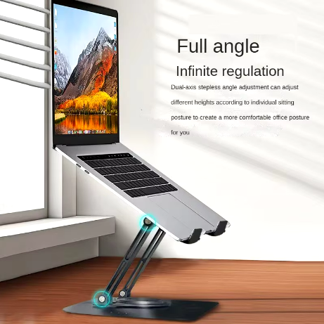 360-degree rotatable laptop bracket and tablet lift support rack heat dissipation flat shelf