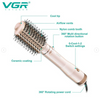 VGR Rotating Hot Air Brush Comb V494 - Black