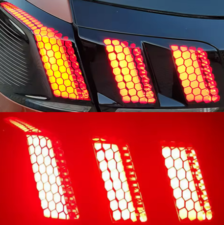 Universal Car Rear Tail Light Lamp Stickers Honeycomb