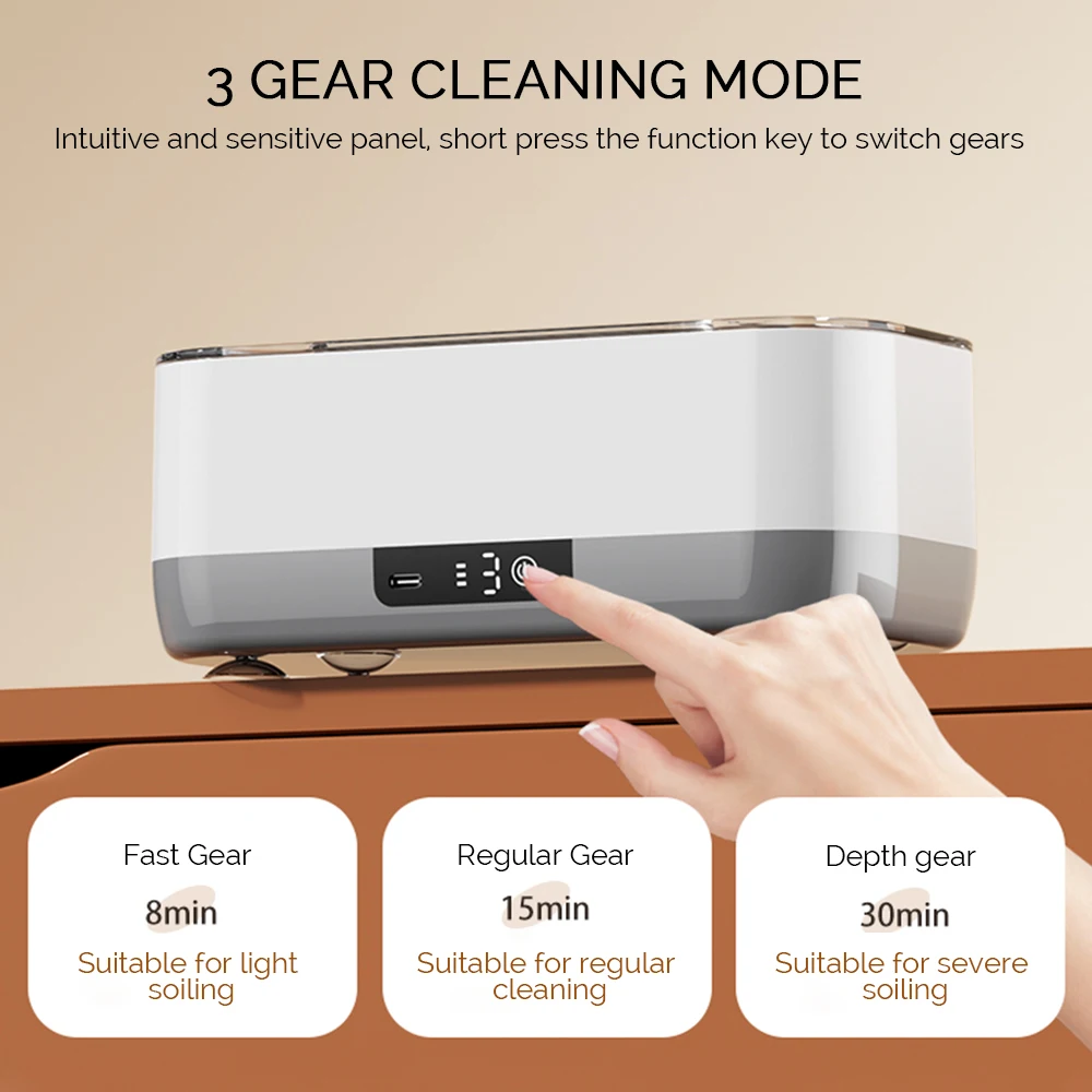 Ultrasonic Jewelry & Eyeglass Cleaner – High-Frequency Cleaning Bath for Jewelry, Makeup Brushes