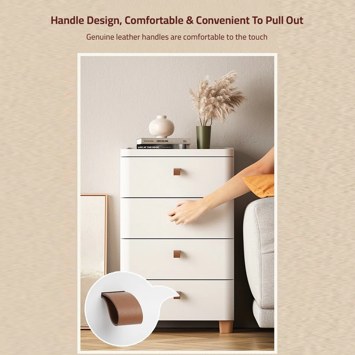 3 Drawer Storage Cabinets Japanese Style Bedside Table - AS435