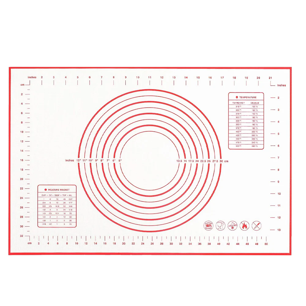 Non-Stick Non-Slip Silicone Dough Mat Perfect Dough Straightening Mat with Reusable Scales