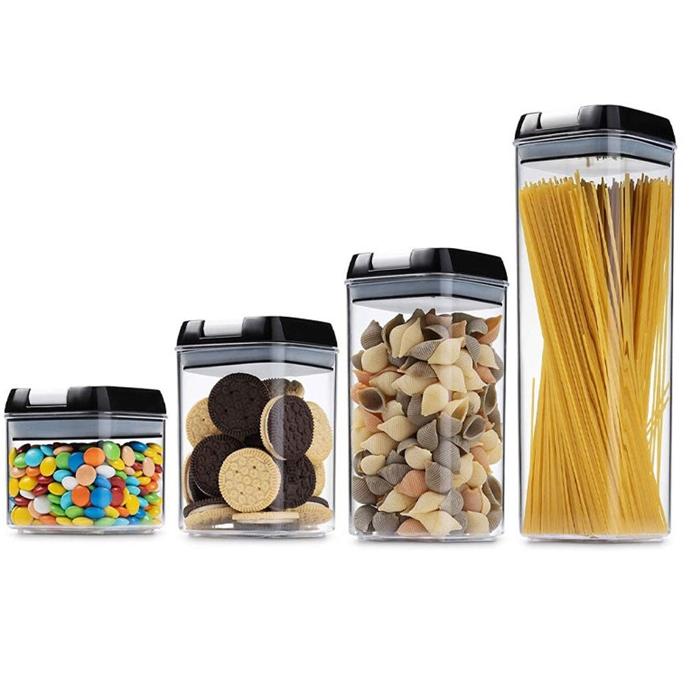 Plastic Cereal Containers With Easy Lock Lids Airtight Food Storage Container, Set Of 6pcs