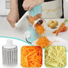 Manual Tabletop Drum Cheese Grater, 3 in 1 Rotary Shredder Slicer Grinder for Cucumber Nut Potato Carrot Cheese, Vegetable Salad Shooter,Green