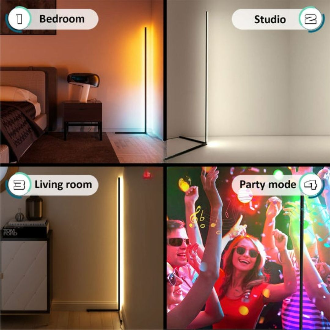 Smart RGB LED Corner Lamp Remote & Phone App Control