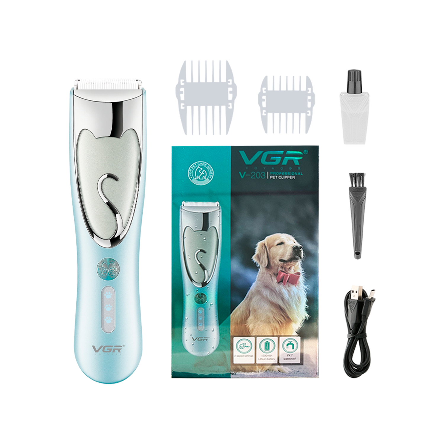 VGR V203 Cordless Dog Clippers Waterproof – Assaf online shop