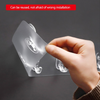 6 Row Transparent Wall Hook Strong Self Adhesive Door Wall Hangers for Kitchen Bathroom