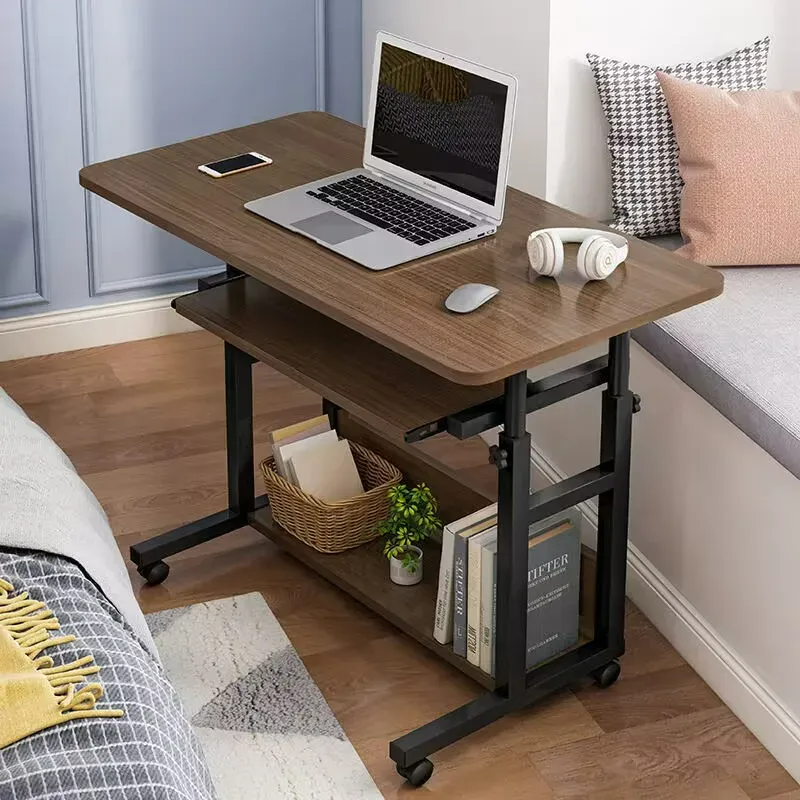 Large Liftable Bedside Study Computer Desk with Lower Storage Rack with Wheels Removable Table AS17