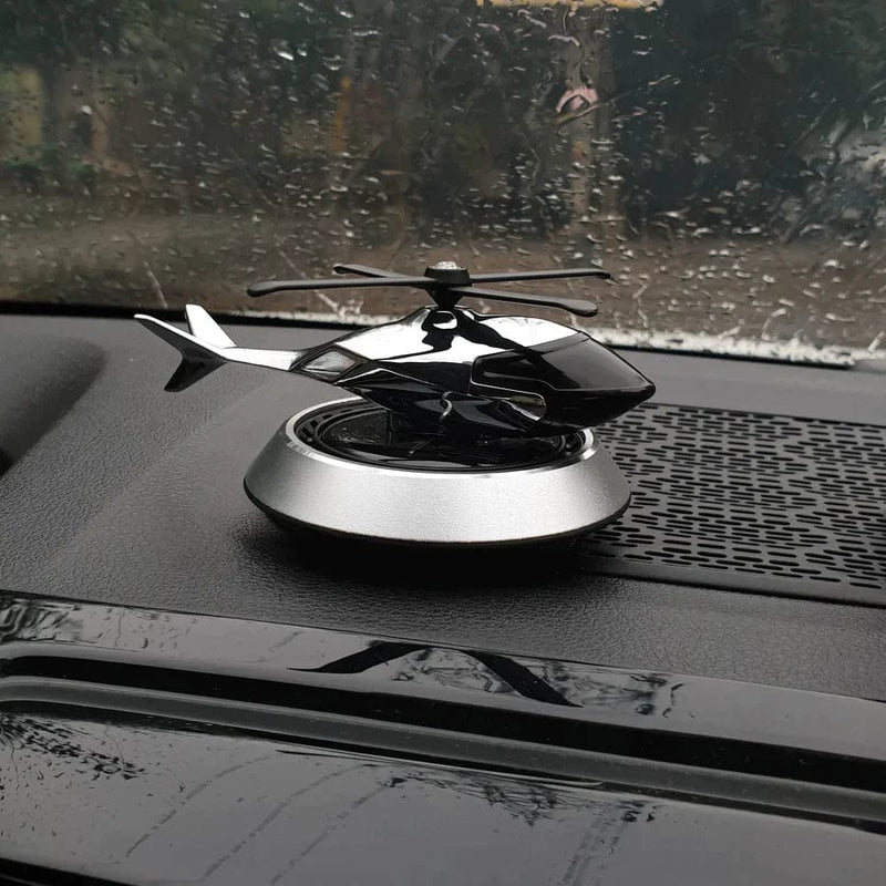 Solar Powered Helicopter Car Air Freshener  Rotating Aromatherapy Diffuser for Car, Home & Office