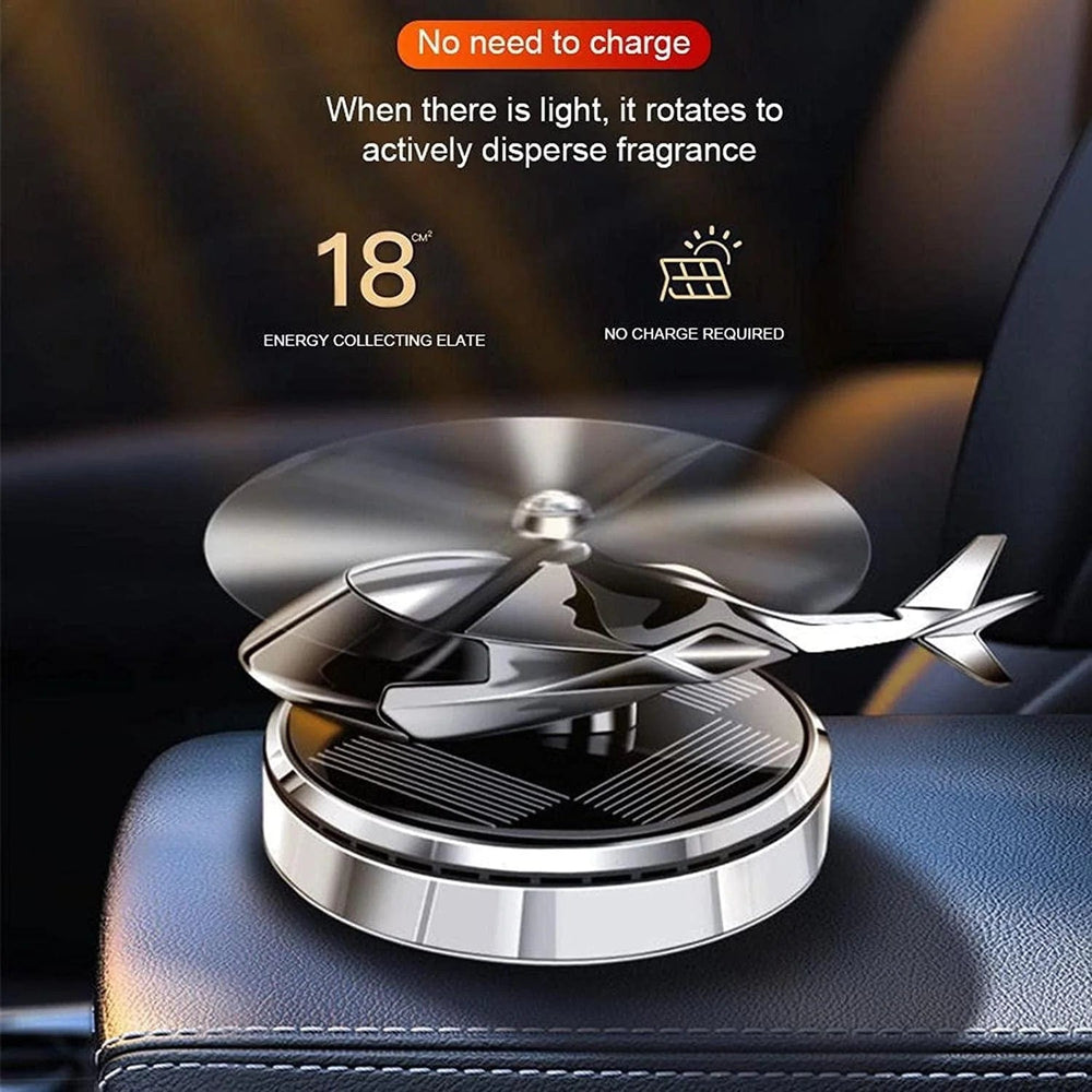 Solar Powered Helicopter Car Air Freshener  Rotating Aromatherapy Diffuser for Car, Home & Office