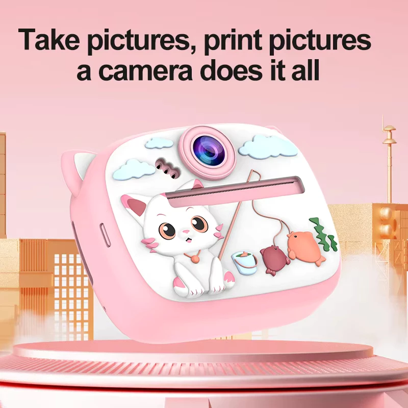 Kids Instant Print Camera with 2.4" Screen, 1080P HD Printer Camera