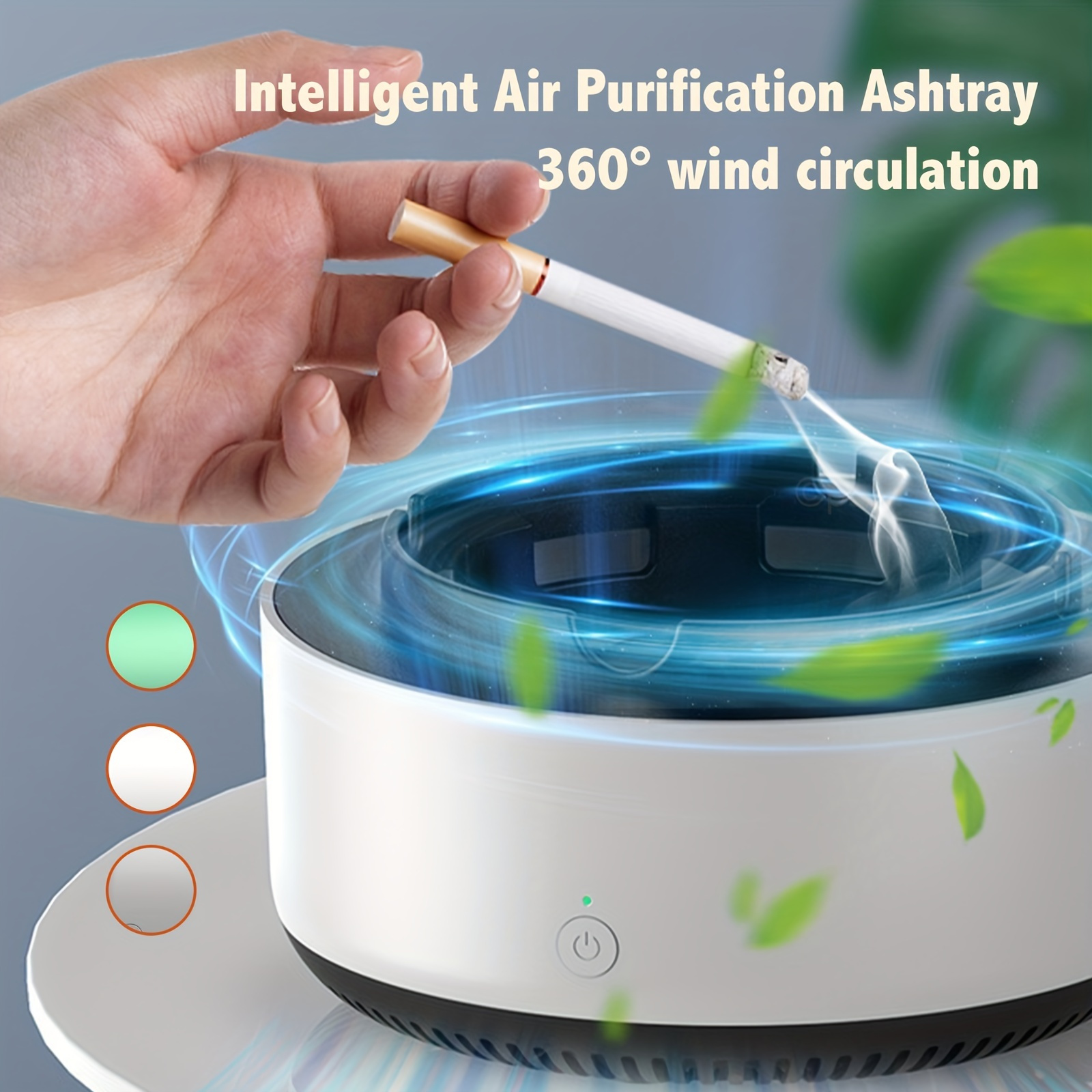 Smokeless Ashtray for Cigarettes Indoor, 2-in-1 With Air Purifier Multifunctional Smokeless Ashtray