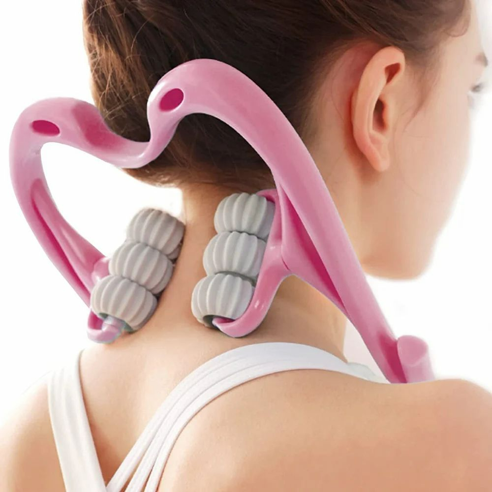 Hand Neck Massager with Rollers, 6 Wheel Neck Massager for Pain Relief Deep Tissue