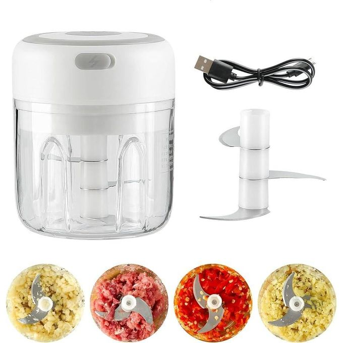 Mini Electric Garlic Chopper – USB Charging, Sharp Stainless Steel Bla ...