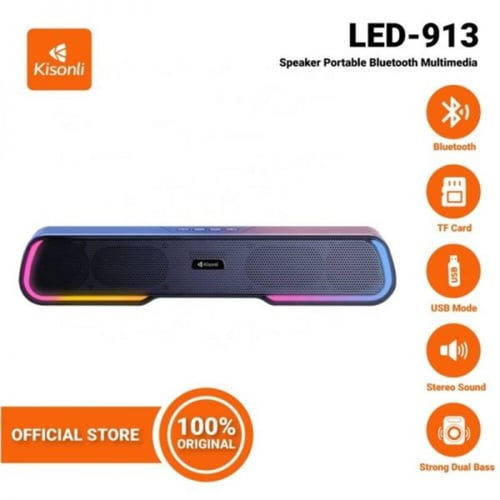 Portable Rechargeable Bluetooth Soundbar RGB Light Colorful Speaker ...