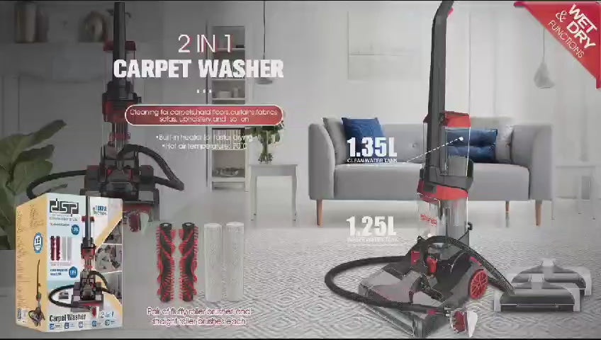 2-in-1 Carpet; Hard Floor Cleaner with Built-in Heater | 800W | KD2042